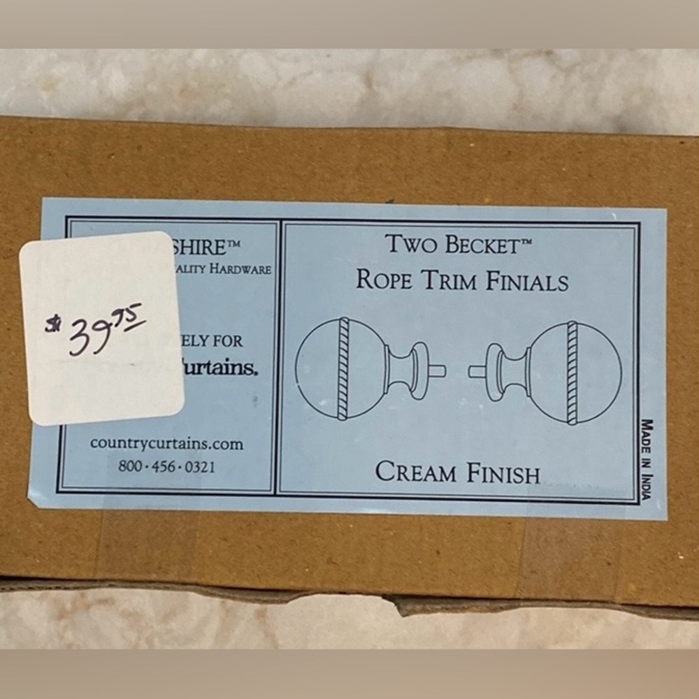 NIB! Berkshire Becket Round Rope Trim Finials | Set of 4 - Picture 6 of 7